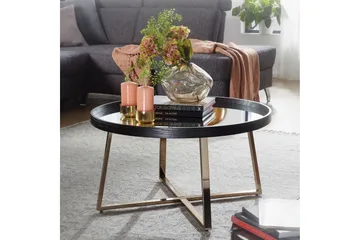 Elphin Sofabord 78 cm Rundt - Glass/Svart - Møbler - Bord - Sofabord & salongbord