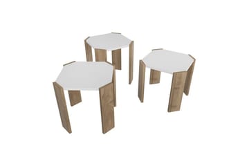 Sofabord Elvaran Hvit / Valnøtt - Brun/Hvit - Møbler - Bord - Sofabord & salongbord