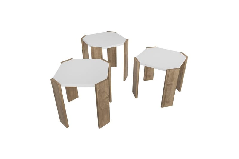 Sofabord Elvaran Hvit / Valnøtt - Brun/Hvit - Møbler - Bord - Sofabord & salongbord