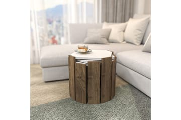 Sofabord Elvaran Hvit / Valnøtt - Brun/Hvit - Møbler - Bord - Sofabord & salongbord