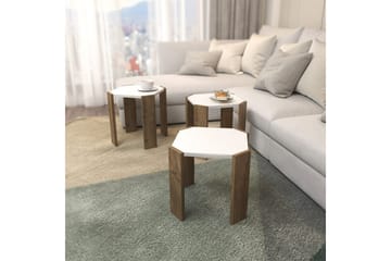Sofabord Elvaran Hvit / Valnøtt - Brun/Hvit - Møbler - Bord - Sofabord & salongbord