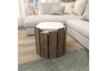 Sofabord Elvaran Hvit / Valnøtt - Brun/Hvit - Møbler - Bord - Sofabord & salongbord