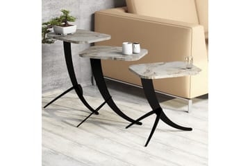 Erykah Settbord 45 cm - Hvit / Svart - Møbler - Bord - Sofabord & salongbord