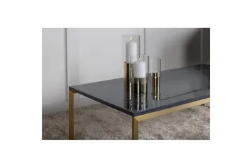 Sofabord Estelle Rektangulær 60x120 cm Marmor Grå / Messing - Grå / Messing - Møbler - Bord - Sofabord & salongbord