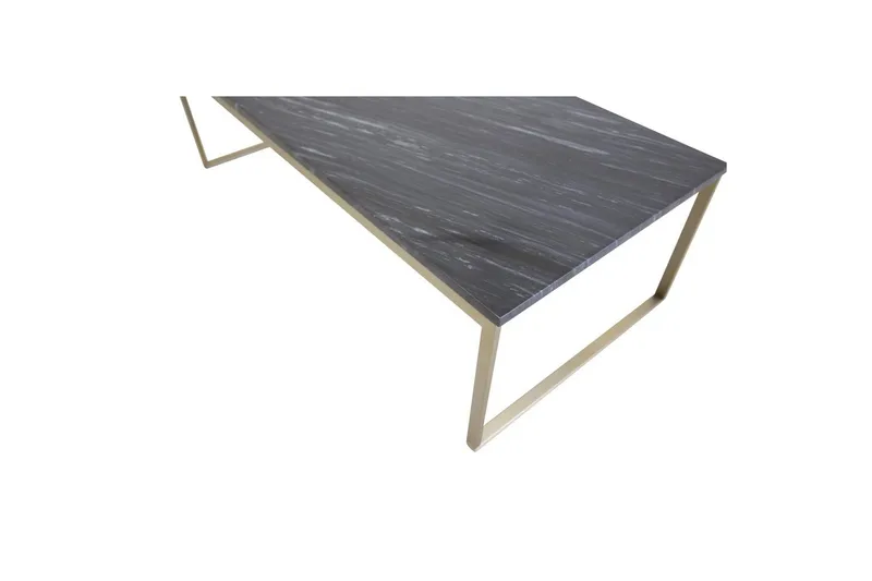 Sofabord Estelle Rektangulær 60x120 cm Marmor Grå / Messing - Grå / Messing - Møbler - Bord - Sofabord & salongbord