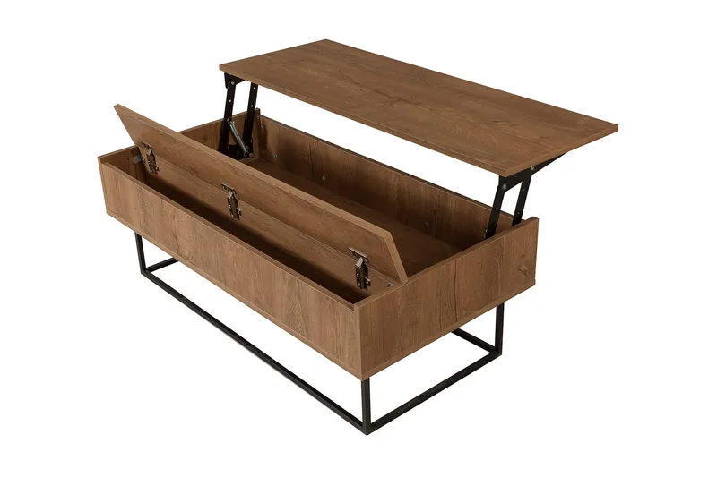 Estremoz Sofabord 120 cm med Oppbevaring Rum - Mørkebrun/Svart - Møbler - Bord - Sofabord & salongbord