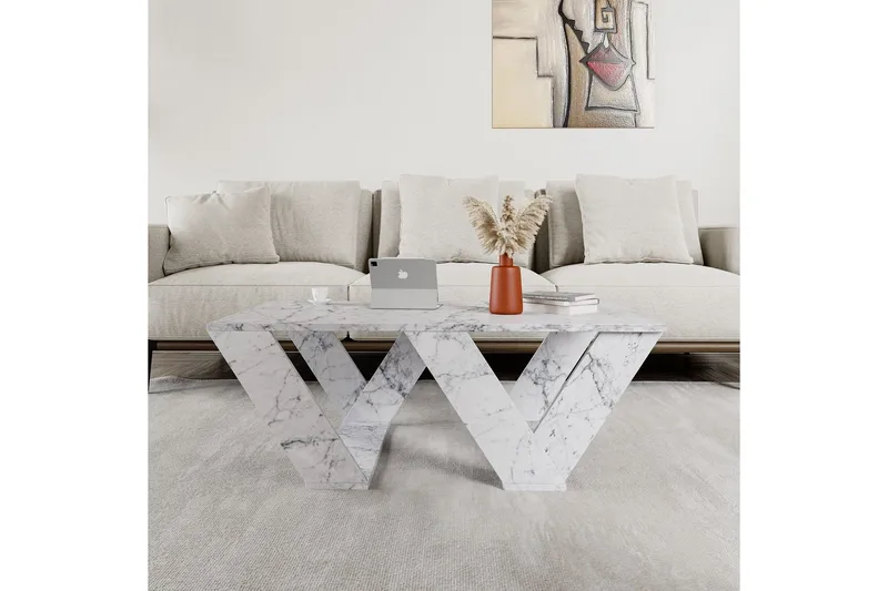 Sofabord Eviren Carrara Marmor - Carrara Marmor - Møbler - Bord - Marmorbord