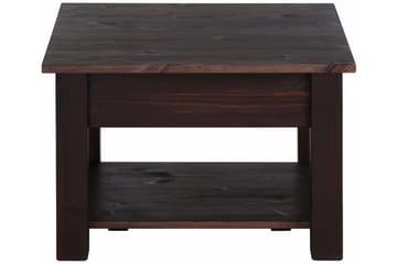 Evonne 60 cm Kvadratisk Salongbord med Skuffer i Furu - Mørkebrun - Møbler - Bord - Sofabord & salongbord