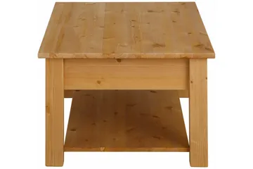 Evonne Sofabord 100 cm med Oppbevaring 2 Skuffer + Hylle - Brun - Møbler - Bord - Sofabord & salongbord