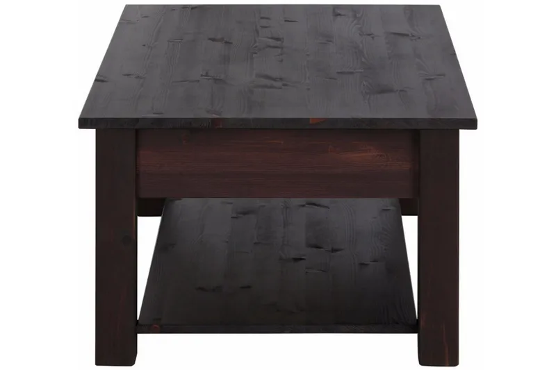 Evonne Sofabord 100 cm med Oppbevaring 2 Skuffer + Hylle - Svart - Møbler - Bord - Sofabord & salongbord