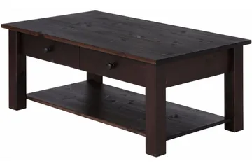 Evonne Sofabord 100 cm med Oppbevaring 2 Skuffer + Hylle - Svart - Møbler - Bord - Sofabord & salongbord - Sofabord med oppbevaring