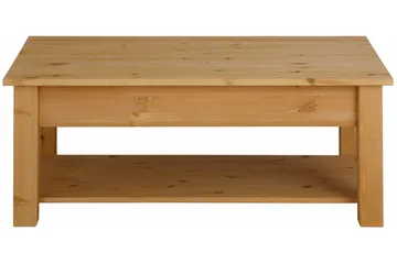Evonne Sofabord 100 cm med Oppbevaring 2 Skuffer + Hylle - Brun - Møbler - Bord - Sofabord & salongbord - Sofabord med oppbevaring