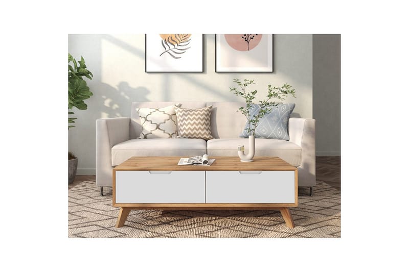 Sofabord Ezra Wotan eik/hvit - Wotan eik/hvit - Møbler - Bord - Sofabord & salongbord