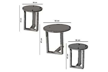 Falan Settbord 52 cm Rundt 3 Bord - Beige - Møbler - Bord - Sofabord & salongbord