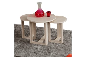 Falan Settbord 52 cm Rundt 3 Bord - Beige - Møbler - Bord - Sofabord & salongbord