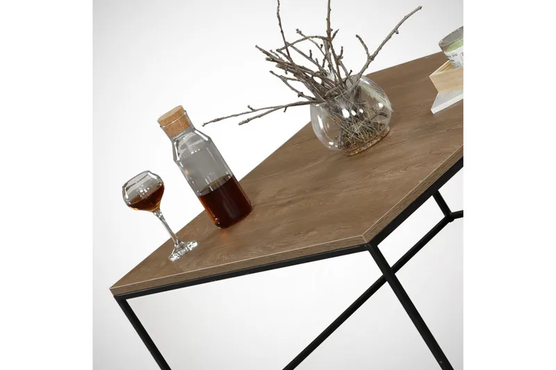 Falan Sofabord 75 cm - Brun Natur/Svart - Møbler - Bord - Sofabord & salongbord