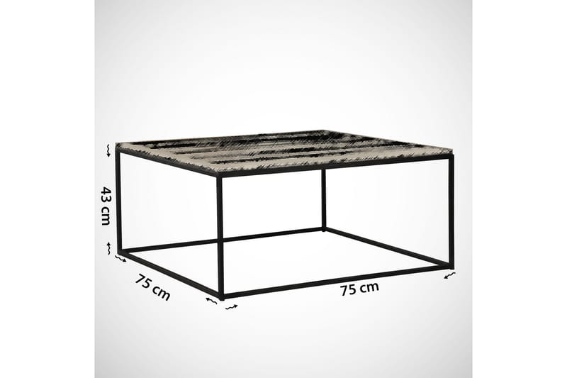 Falan Sofabord 75 cm - Hvit/Svart - Møbler - Bord - Sofabord & salongbord