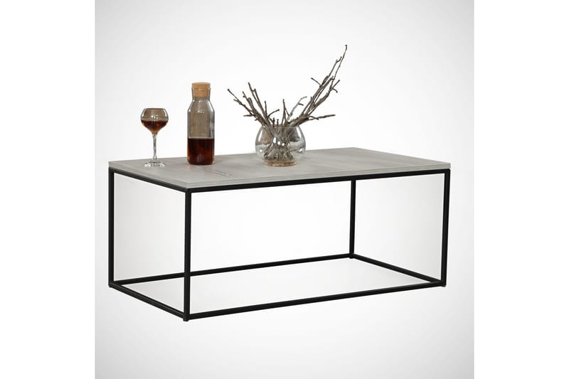 Falan Sofabord 95 cm - Grå/Marmor - Møbler - Bord - Sofabord & salongbord
