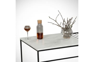 Falan Sofabord 95 cm Marmormønster Ribbor - Hvit/Svart - Møbler - Bord - Sofabord & salongbord