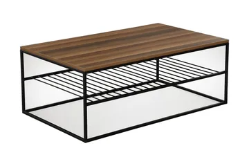 Falan Sofabord 95 cm med Hylle Ribber - Brun - Møbler - Bord - Sofabord & salongbord