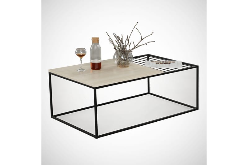 Falan Sofabord 95 cm Ribber - Beige - Møbler - Bord - Sofabord & salongbord