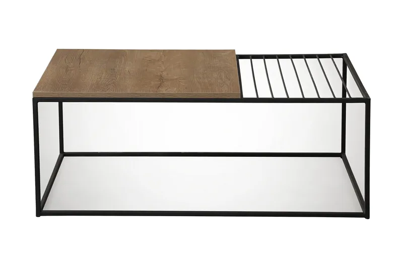 Falan Sofabord 95 cm Ribber, Eik/Brun
