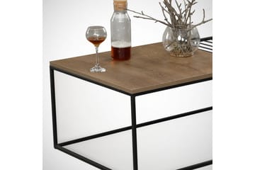 Falan Sofabord 95 cm Ribber - Eik/Brun - Møbler - Bord - Sofabord & salongbord