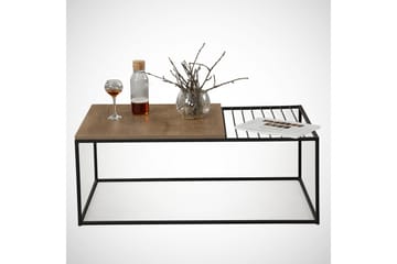 Falan Sofabord 95 cm Ribber - Eik/Brun - Møbler - Bord - Sofabord & salongbord