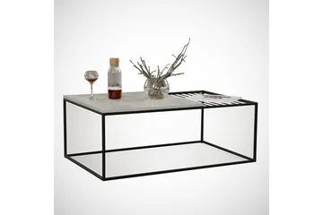 Falan Sofabord 95 cm Ribber - Hvit/Marmor - Møbler - Bord - Sofabord & salongbord