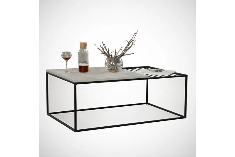 Falan Sofabord 95 cm Ribber - Hvit/Marmor - Møbler - Bord - Sofabord & salongbord