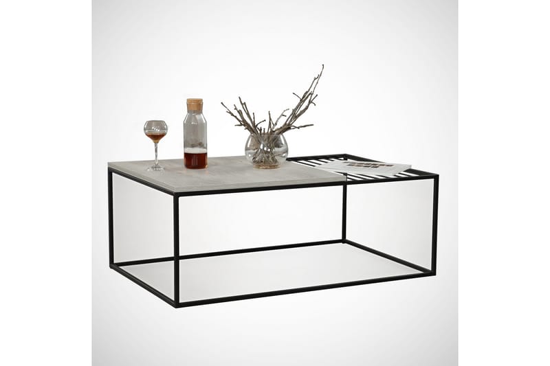 Falan Sofabord 95 cm Ribber - Hvit/Marmor - Møbler - Bord - Sofabord & salongbord