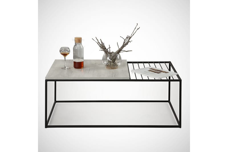 Falan Sofabord 95 cm Ribber - Hvit/Marmor - Møbler - Bord - Sofabord & salongbord