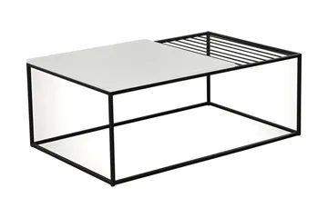 Falan Sofabord 95 cm Ribbor - Hvit/Svart - Møbler - Bord - Sofabord & salongbord