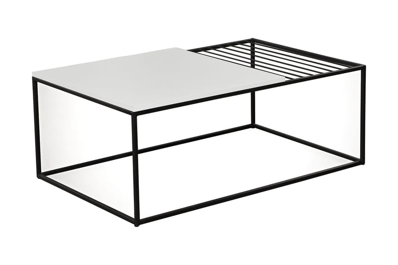 Falan Sofabord 95 cm Ribbor - Hvit/Svart - Møbler - Bord - Sofabord & salongbord