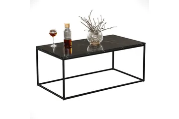 Falan Sofabord 95 X 55 cm Marmormønster - Svart - Møbler - Bord - Sofabord & salongbord