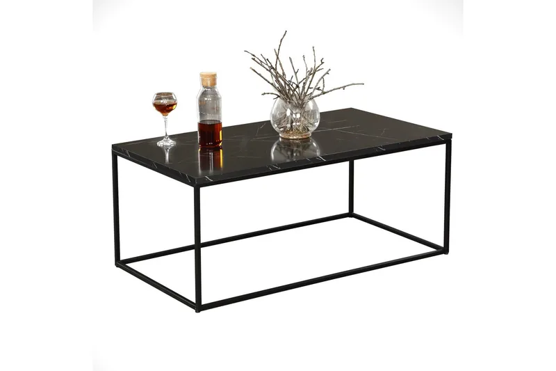 Falan Sofabord 95 X 55 cm Marmormønster - Svart - Møbler - Bord - Sofabord & salongbord