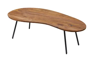 Fanks Sofabord 122 cm Nyreformet - Massivt Tre/Svart - Møbler - Bord - Sofabord & salongbord