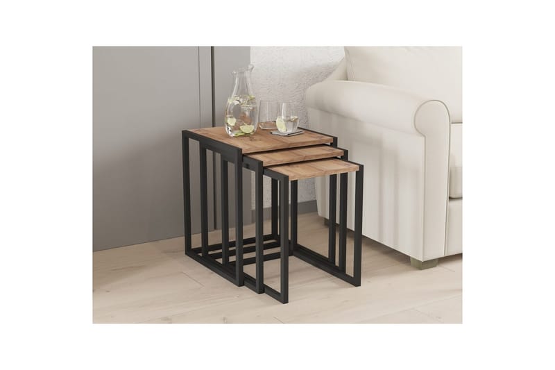 Fayen Settbord 34 cm - Sort/Natur - Møbler - Bord - Sofabord & salongbord - Kistebord