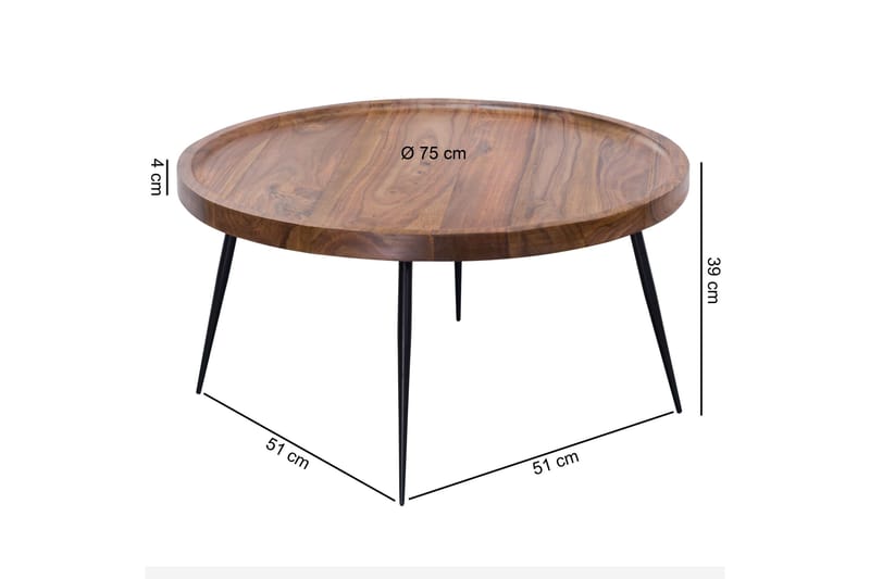 Forcell Sofabord 75 cm - Brun - Møbler - Bord - Sofabord & salongbord