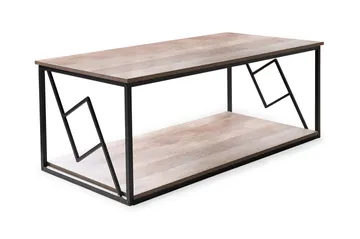 Forresa Sofabord 120 cm med Oppbevaringshylle - Mørkebrun/Svart - Møbler - Bord - Sofabord & salongbord