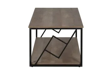 Forresa Sofabord 120 cm med Oppbevaringshylle - Mørkebrun/Svart - Møbler - Bord - Sofabord & salongbord