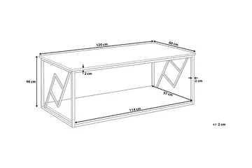 Forresa Sofabord 120 cm med Oppbevaringshylle - Mørkebrun/Svart - Møbler - Bord - Sofabord & salongbord