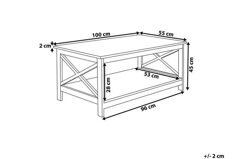 Fostia Sofabord 100 cm med Oppbevaringshylle - Hvit - Møbler - Bord - Sofabord & salongbord - Sofabord med oppbevaring