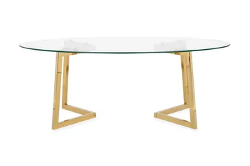 Frechen Sofabord 120 cm - Glass/Gull - Møbler - Bord - Sofabord & salongbord