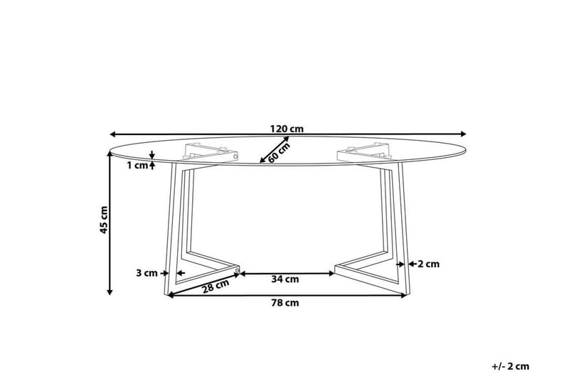 Frechen Sofabord 120 cm - Glass/Gull - Møbler - Bord - Sofabord & salongbord