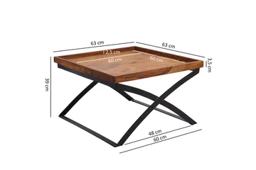 Frederik Sofabord 63 cm - Massivt Tre/Svart - Møbler - Bord - Sofabord & salongbord