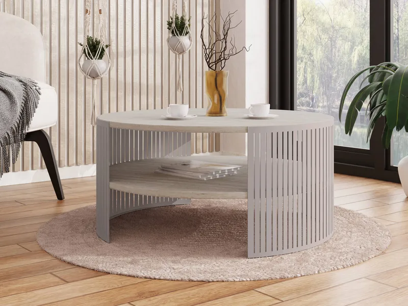 Friend sofabord 75 cm rundt - Beige|brun - Møbler - Bord - Sofabord & salongbord - Sofabord med oppbevaring