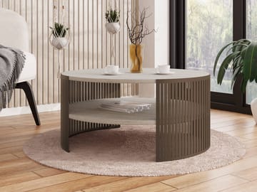 Friend sofabord 75 cm rundt - Brun|beige - Møbler - Bord - Sofabord & salongbord - Sofabord med oppbevaring