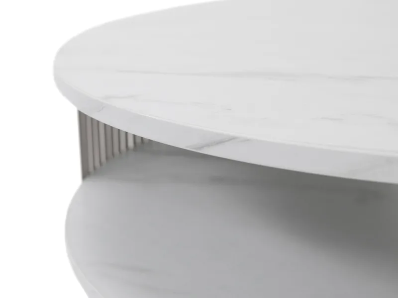 Friend sofabord 75 cm rundt - Svart|beige - Møbler - Bord - Sofabord & salongbord - Sofabord med oppbevaring
