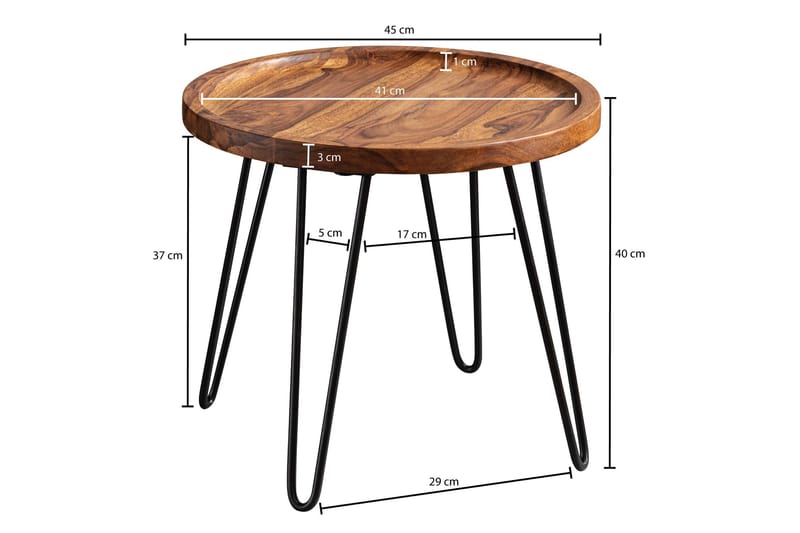 Fromherz Sofabord 45 cm - Brun - Møbler - Bord - Sofabord & salongbord